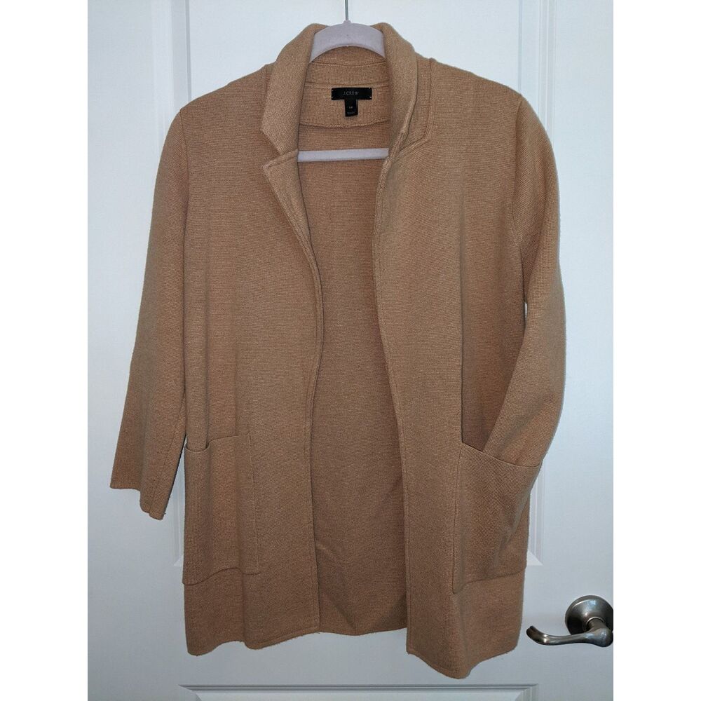 J.Crew Camel Sweater Blazer Merino Wool Blend XS